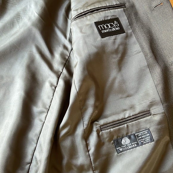 ALFANI Macy's Men's Store 2 Piece 100% Wool Suit 42L Dkbrown 3 Button - Picture 8 of 15